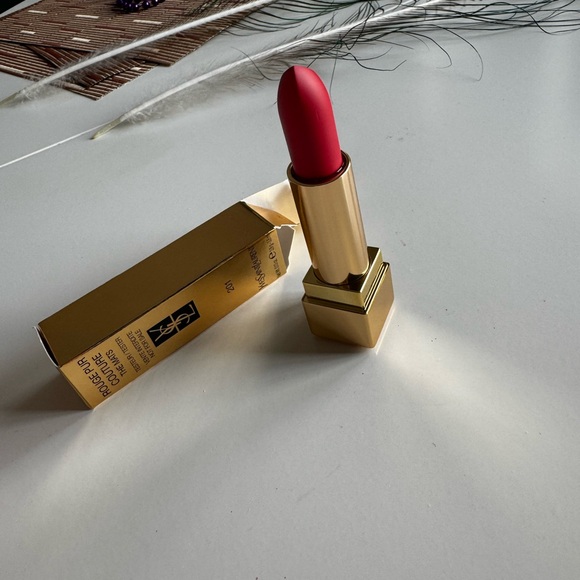 Yves Saint Laurent lipstick Rouge Pur Couture The Mats 201 Orange Imagine - Picture 3 of 7